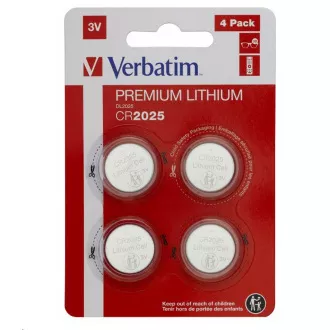 VERBATIM Lithium batéria CR2025 3V 4 Pack