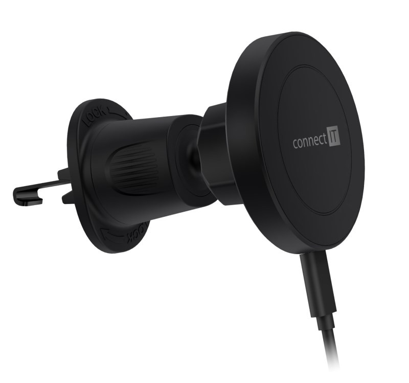 CONNECT IT InCarz MagSafe univerzálna magnetická bezdrôtová nabíjačka do auta, čierna