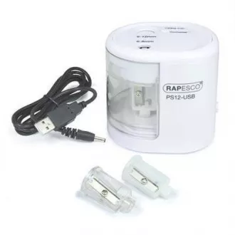 Orezávatko elektrické Rapesco PS12 2 otvory biele USB kábel