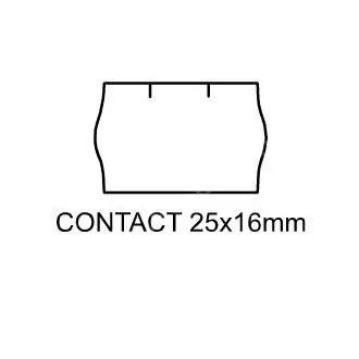 Etikety Contact 25x16mm biele oblé