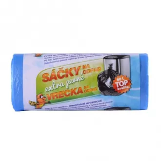 Vrecká na odpad HDPE 60x70cm 60L modré 30ks v roli extra pevné