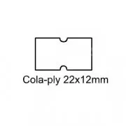 Etikety Cola-ply 22x12mm biela snímateľné lepidlo