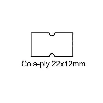 Etikety Cola-ply 22x12mm biela snímateľné lepidlo