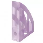Box magazín skosený plast transp. lila