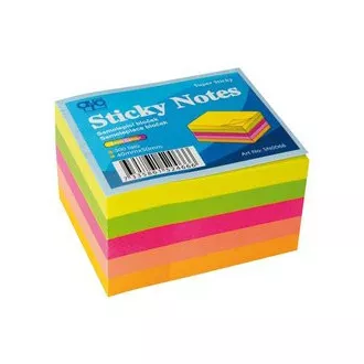 Bloček samolepiaci 40x50mm 5 neón farieb 5x60 listov Auro