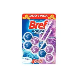Bref Power Aktív WC záves guličky Lavender 2x50g Bref Power Aktív WC záves guličky Lavender 2x50g