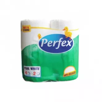 Toaletný papier Perfex plus 2vrs. biely 100% celuloza 4rolí / predaj len po balení Toaletný papier Perfex plus 2vrs. biely 100% celuloza 4rolí / predaj len po balení
