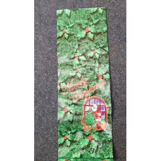 Vrecko PP skladané vianočné 24x48cm Mery Christmas + Mikuláš zelený
