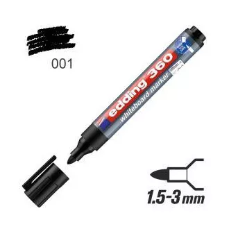 Popisovač Edding 360 na biele tabule čierny okrúhly hrot 1,5-3mm Popisovač Edding 360 na biele tabule čierny okrúhly hrot 1,5-3mm