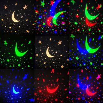 Nočná LED lampička/žiarovka - projektor hviezd