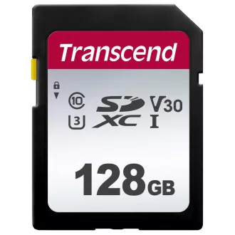 TRANSCEND SDXC karta 128GB 300S, UHS-I U3 V30 (R:95/W:45 MB/s)