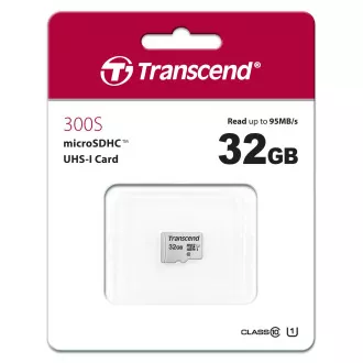 TRANSCEND MicroSDHC karta 32GB 300S, UHS-I U1, bez adaptéra