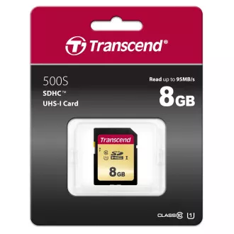 TRANSCEND SDHC karta 8GB 500S, UHS-I U1 (R:95/W:60 MB/s)