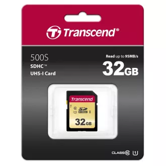 TRANSCEND SDHC karta 32GB 500S, UHS-I U1 (R:95/W:60 MB/s) TRANSCEND SDHC karta 32GB 500S, UHS-I U1 (R:95/W:60 MB/s)