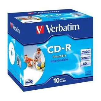 VERBATIM CD-R(10-Pack)Jewel/Printable/DLP/52x/700MB