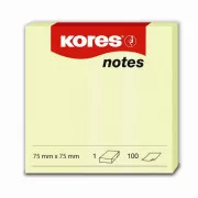Bloček samolepiaci 75x75mm žltý 100 listov Kores