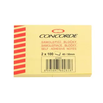 Bloček samolepiaci 40x50mm 2x100 listov Concorde Bloček samolepiaci 40x50mm 2x100 listov Concorde