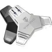 Viking USB Flash disk 3.0 4v1 s koncovkou Lightning/Micro USB/USB/USB-C, 128 GB, čierna
