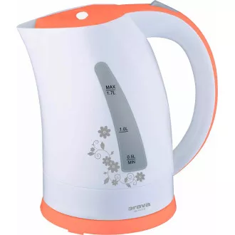 Orava VK-3417 P rýchlovarná kanvica, 2000 W, 1.7 l, automatické vypnutie, biela / oranžová