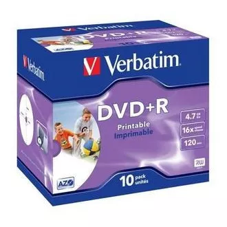 VERBATIM DVD+R(10-Pack)Printable/Jewel/16x/4.7GB