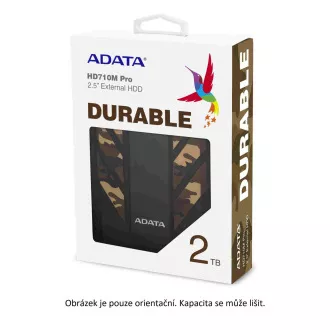 ADATA Externý HDD 1TB 2,5" USB 3.1 DashDrive Durable HD710M Pro, kamufláž (gumový, nárazu/vode/prachu odolný)