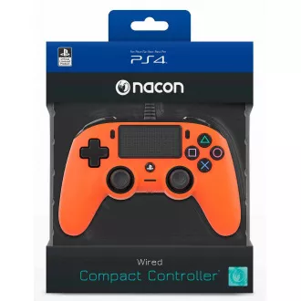Nacon Wired Compact Controller - ovládač pre PlayStation 4 - oranžový