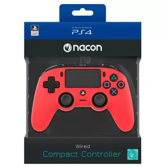 Nacon Wired Compact Controller - ovládač pre PlayStation 4 - červený Nacon Wired Compact Controller - ovládač pre PlayStation 4 - červený