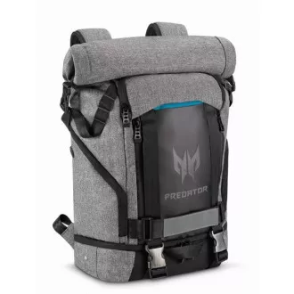 ACER PREDATOR GAMING ROLLTOP BACKPACK 15, 6" GRAY BLACK with Blue Accent (RETAIL PACK)