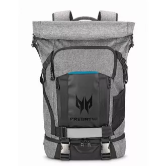 ACER PREDATOR GAMING ROLLTOP BACKPACK 15, 6" GRAY BLACK with Blue Accent (RETAIL PACK)