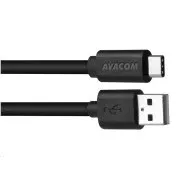 Dátový a nabíjací kábel USB - USB Type-C, 100cm, čierna