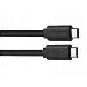 Dátový a nabíjací kábel USB Type-C - USB Type-C, 100cm, čierna