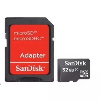 SanDisk MicroSDHC karta 32GB (Class 4) + adaptér SanDisk MicroSDHC karta 32GB (Class 4) + adaptér