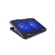 C-TECH chladiaca podložka pod NTB CLP-140, 15, 6", 2x 140mm, 2x USB, modré podsvietenie