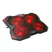 C-TECH chladiaca podložka pod NTB Zefyros (GCP-01R), casual gaming, 17, 3", červené podsvietenie, regulácia otáčok