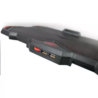 C-TECH chladiaca podložka pod NTB Zefyros (GCP-01R), casual gaming, 17, 3", červené podsvietenie, regulácia otáčok
