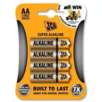 JCB SUPER alkalická batéria LR06, blister 4 ks