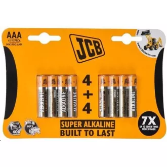 JCB SUPER alkalická batéria LR03, blister 8 ks