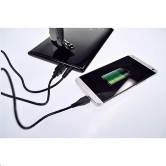 Solight LED stolná lampička stmievateľná, 12W, voľba teploty svetla, USB, biely lesk