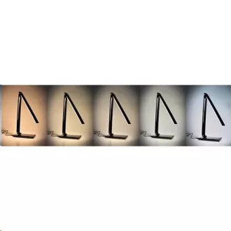 Solight LED stolná lampička stmievateľná, 12W, voľba teploty svetla, USB, biely lesk