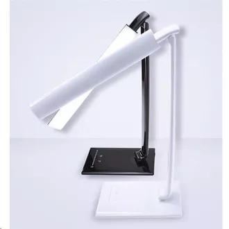 Solight LED stolná lampička stmievateľná, 12W, voľba teploty svetla, USB, biely lesk