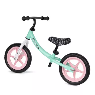 Detské odrážadlo MOVINO CLASSIC, bicykle 12'', tyrkysovo-ružové