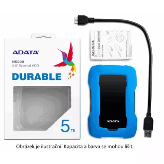 ADATA Externý HDD 2TB 2,5" USB 3.1 HD330, BLACK COLOR BOX, čierny (gumový, nárazu odolný)