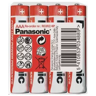 PANASONIC Zinkouhlíkové batérie Red Zinc R03RZ/4P AAA 1, 5V (shrink 4ks)