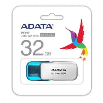 ADATA Flash Disk 32GB UV240, USB 2.0 Dash Drive, biela