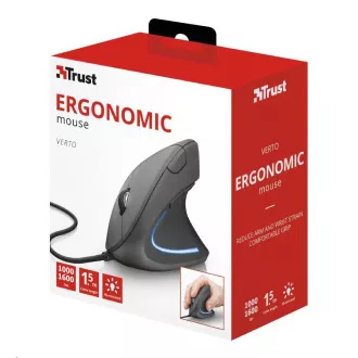 TRUST Myš Verto ergonomic mouse USB, black (čierna)