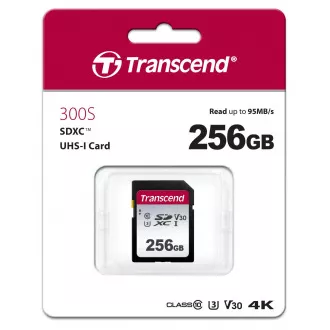 TRANSCEND SDXC karta 256GB 300S, UHS-I U3 V30 (R:95/W:45 MB/s)
