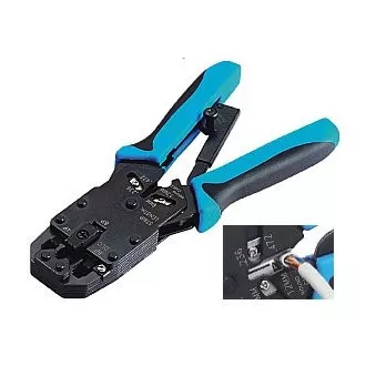 Kliešte krimpovacie PROFI s račňou pre konektory RJ10, RJ11, RJ12, RJ45, DEC s odizolovávačom Kliešte krimpovacie PROFI s račňou pre konektory RJ10, RJ11, RJ12, RJ45, DEC s odizolovávačom