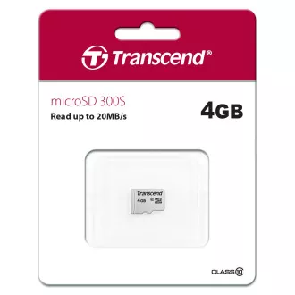 TRANSCEND MicroSDHC karta 4GB 300S, Class 10, bez adaptéra