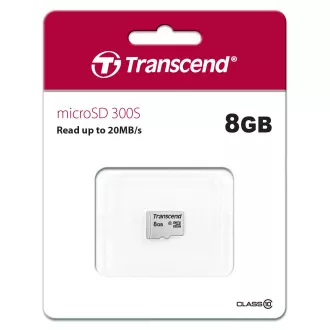 TRANSCEND MicroSDHC karta 8GB 300S, Class 10, bez adaptéra