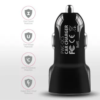 AXAGON PWC-QC5, QUICK a SMART nabíjačka do auta, 2x port QC3.0/AFC/FCP + 5V-2.6A, 31.5W